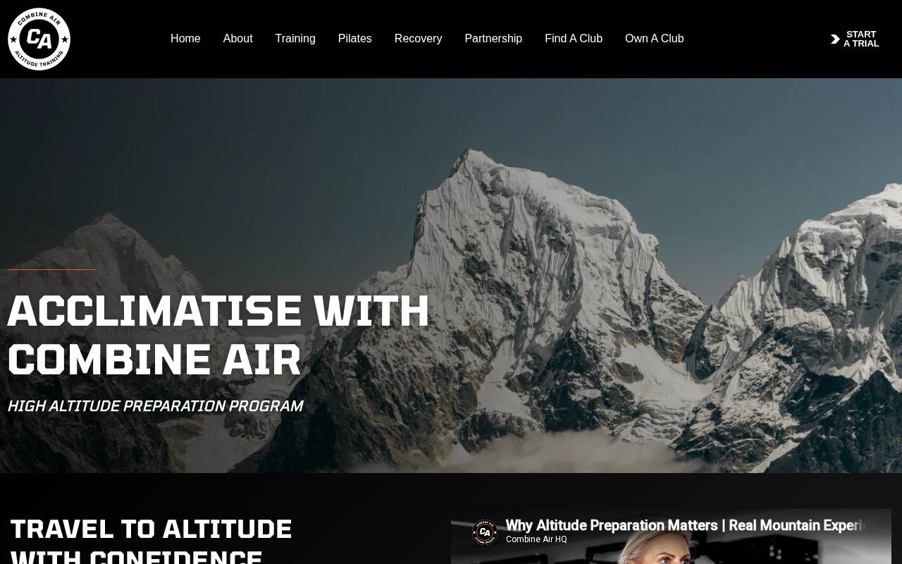 Combine Air website built by Websummit