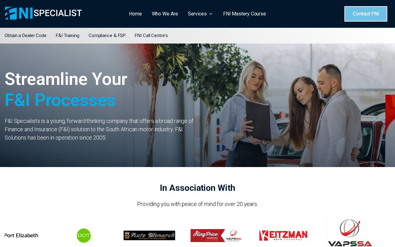 FNI Specialist website built by Websummit