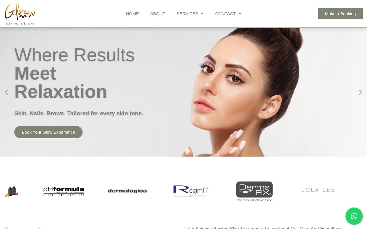 Glowskin website built by Websummit