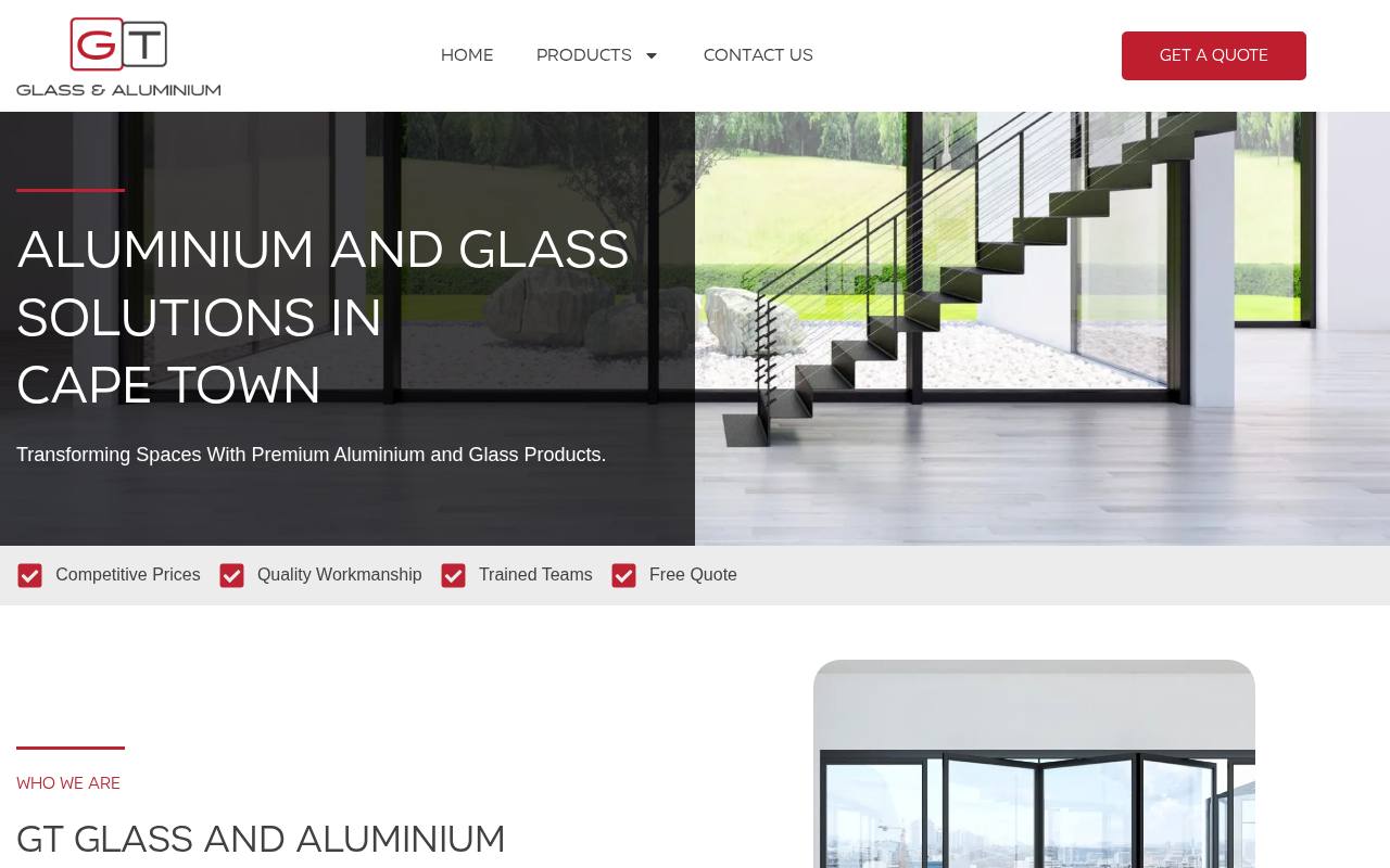 GT Glass website built by Websummit