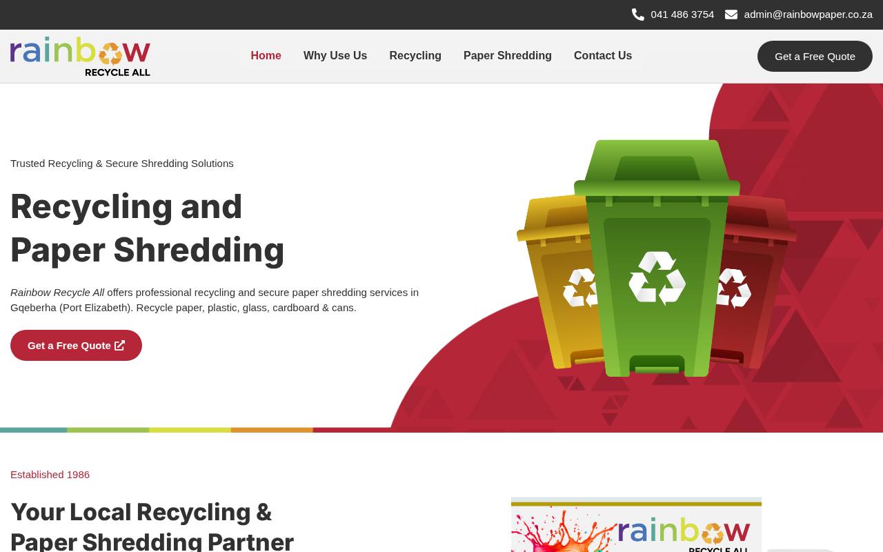 Rainbow Recycle website built by Websummit