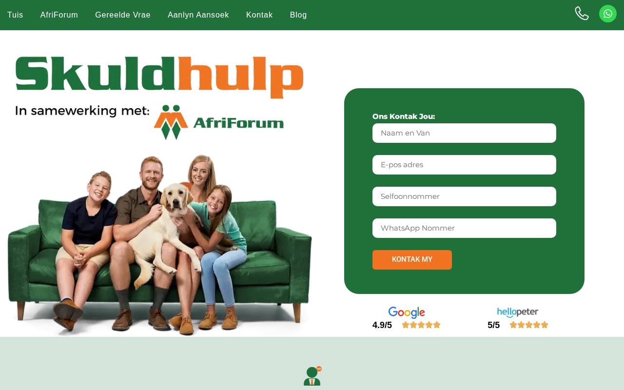 Skuldhulp website built by Websummit