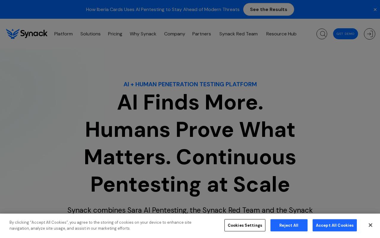 Synack website built by Websummit